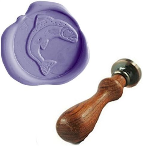 Vintage Fancy Fish Waves Custom Picture Logo Wedding Invitation Wax Seal Sealing Stamp Rosewood Handle Sticks Melting Spoon gift Box Set Kit in Kuwait