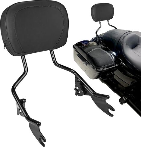 شريط Sissy مقاس 22 بوصة متوافق مع Harley Touring Street Glide Electra Glide Road King CVO 2009-2024، وسادة مسند ظهر خلفية للركاب قابلة للفصل لـ Harley Touring in Kuwait