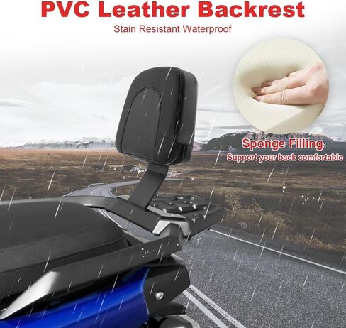مسند ظهر Xitomer للركاب متوافق مع 2025 YW125 Zuma 125 Bolt على الجلد الخلفي Sissy Bar مسند ظهر متوافق مع YW125 Zuma 125 2022-2025 in Kuwait