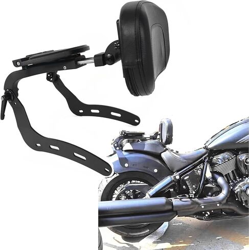 Multi-Purpose Adjustable Sissy Bar Backrest Pad with Luggage Rack Driver Passenger Compatible with 2022-2024 Indian Chief Bobber Sport Chief Super Chief(Black) in Saudi Arabia
