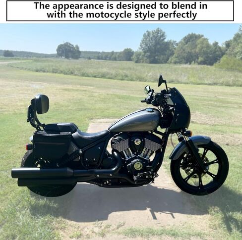 Multi-Purpose Adjustable Sissy Bar Backrest Pad with Luggage Rack Driver Passenger Compatible with 2022-2024 Indian Chief Bobber Sport Chief Super Chief(Black) in Saudi Arabia
