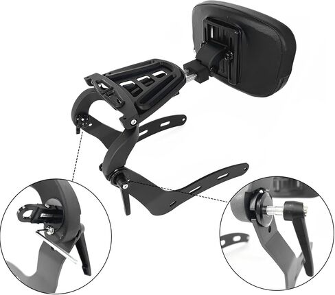 Multi-Purpose Adjustable Sissy Bar Backrest Pad with Luggage Rack Driver Passenger Compatible with 2022-2024 Indian Chief Bobber Sport Chief Super Chief(Black) in Saudi Arabia