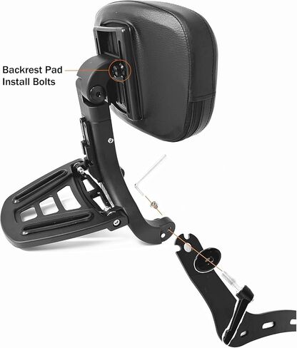 Multi-Purpose Adjustable Sissy Bar Backrest Pad with Luggage Rack Driver Passenger Compatible with 2022-2024 Indian Chief Bobber Sport Chief Super Chief(Black) in Saudi Arabia