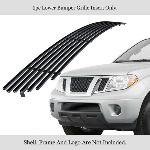 APS متوافق مع Nissan Frontier 2009-2021 المصد السفلي من الفولاذ المقاوم للصدأ باللون الأسود 8x6 شبكة أفقية أمامية من البليت RE-N66413J in Kuwait