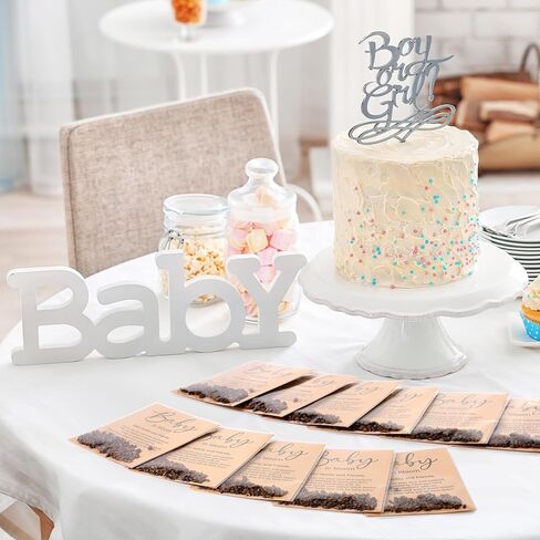 Fumete 100 Sets Baby Shower Seed Packet Favors Plastic Self Adhesive Bags Wildflower Baby in Bloom Kraft Organizer Storage Bag for Party Gift Favors, No Seeds(Classic) in Kuwait