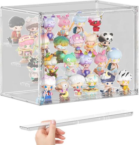 Acrylic Display Case for Collectibles 4 Layer Adjustable Figure Display Cases Large Clear Stackable Figurine Case Box with Magnetic Door & Shelves Hobby Showcase Display Box in Saudi Arabia