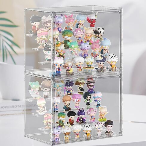 Acrylic Display Case for Collectibles 4 Layer Adjustable Figure Display Cases Large Clear Stackable Figurine Case Box with Magnetic Door & Shelves Hobby Showcase Display Box in Saudi Arabia