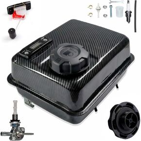 4L Gas Fuel Tank W/ Fuel Gauge & Petcock for Predator 212 Hemi Engine, Coleman B200R B200RSV 196cc Mini bike, Baja Massimo warrior MB200, 200cc Go kart Parts GX160 GX200 (Carbon Fiber Black) in Saudi Arabia