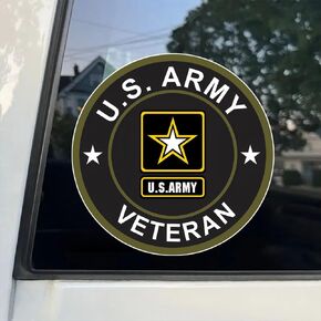 2pcs 4.72"x4.72" U.S. Army Veteran Vinyl Car Decals - Self-Adhesive Window Stickers for Trucks & Outdoor Use, for Car Stickers, Laptops, Motorcycles, Fun Gifts |#CZ428 in Saudi Arabia