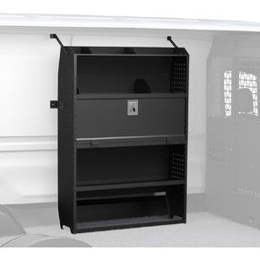 MELIPRON Cargo Van Shelves with Lockable Door Kits Fit for Transit, Promaster, Chevy Express, Sprinter Mid/High Roof, Adjustable Heavy‑Duty Steel Van Shelving with Hooks, 52''W x 60''H x 13''D in Saudi Arabia