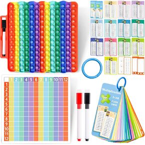Multiplication Flash Cards + Math Board, Math Flash Cards & Chart, Times Table Manipulatives for Preschoolers 3rd,4th,5th,6th Grade in Saudi Arabia