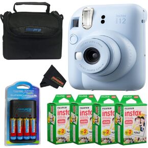 Fujifilm Instax Mini 12 Camera (Pastel Blue) with Fuji Instant Mini Film (80 Sheets) and PixiBytes Essential Bundle... in Saudi Arabia