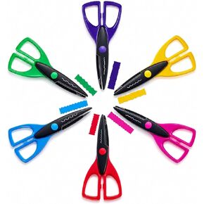 6 Pack Craft Scissors Decorative Edge, 6.5 Inch Fancy Scrapbook Scissors Set, Colorful Pattern Paper Scissors with Zig Zag, Scallop, Ripple & Stamp Edges for School Crafts, Card Making in Saudi Arabia
