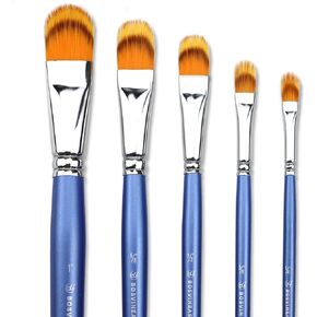 5PCS Grainer Brush Set – Filbert Comb Rake Brushes for Acrylic Painting, Oil & Watercolor, Dual Layer Texture Paint Brushes for Wood Grain, Fur, Grass Effects, Short Handle in Saudi Arabia