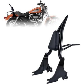 Kinglemc Sissy Bar backrest Luggage Rack for Harley Sportster XL883 XL1200 883 1200 Iron Superlow with Lock with Docking Hardware (Black) in Kuwait