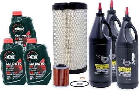 طقم صيانة تغيير الزيت ذو الخدمة الكاملة من Edwards يناسب Can-Am Defender HD10 HD9 HD8 HD7 (NOT HD11) الزيوت والمرشحات والغسالات والخرقة والفوهة والقفازات in Kuwait