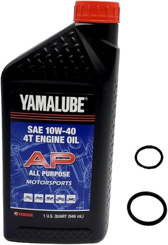 Yamaha Raptor 90/110 (2017-2024) جميع الموديلات AP مجموعة تغيير الزيت Yamaha O-Rings Part #s BD3-E119B-00-00، BD3-E2843-00-00، 1 لتر لجميع الأغراض LUB-10W40-AP-12 in Kuwait