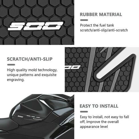للنينجا 500 Z500 نينجا 500 SE Ninja500 2024 2025 2026 ملحقات جديدة وسادات جانبية لخزان الوقود ملصقات حماية ملصقات لخزان الوقود وسادات الركبة وسادات الجر وسادات خزان الوقود (رمادي) in Kuwait
