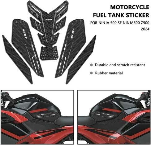 للنينجا 500 Z500 نينجا 500 SE Ninja500 2024 2025 2026 ملحقات جديدة وسادات جانبية لخزان الوقود ملصقات حماية ملصقات لخزان الوقود وسادات الركبة وسادات الجر وسادات خزان الوقود (رمادي) in Kuwait