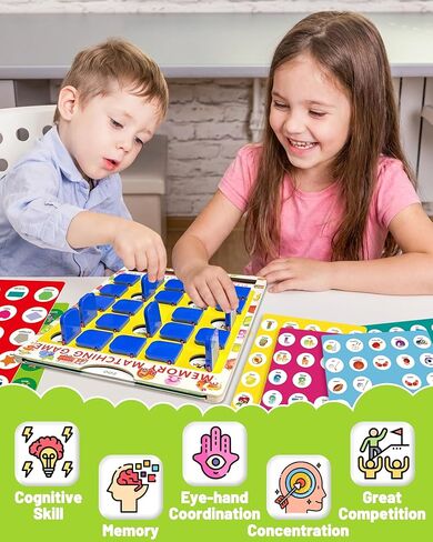 Matching Memory Game for Kids Ages 3-5 4-8, Car Airplane Travel Toys Games Activities for 3-5, Road Trip Essentials for Kids Toddlers, Board Games for Kids 4-6, Birthday Gifts for Kids Boys Girls in Saudi Arabia