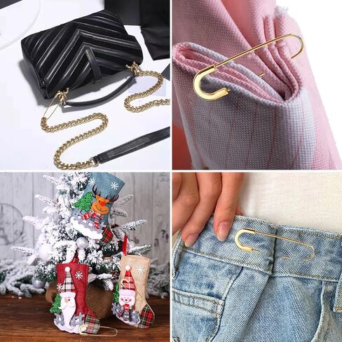Supkiir 20 Pcs Large Safety Pins, 3 Inch Metal Heavy Duty Safety Pin, Gold Giant Sewing Pins Bulk for Clothing, Quilting, Shawls, Canvas, Pants, Waist Fastening and DIY Sewing in Kuwait