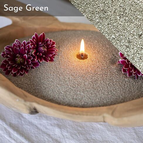 Foton Pearled Candle Grande Bag 64oz - Sage Green Unscented Non Toxic Luxury Long Lasting Powder Candles - Refillable Candle Sand with 100 Wicks for Candle Making in Saudi Arabia