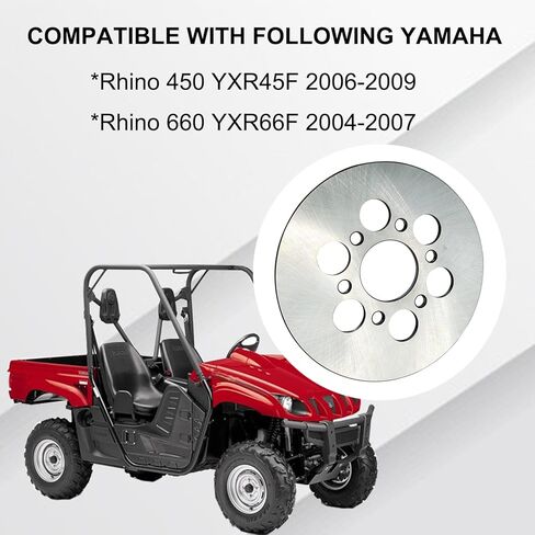 Stainless Steel Rear Brake Rotor Direct Fit for Yamaha Rhino 450 YXR45F (2006-2009) & Rhino 660 YXR66F (2004-2007) - OEM # 5UG-F5831-00-00 Replacement in Kuwait