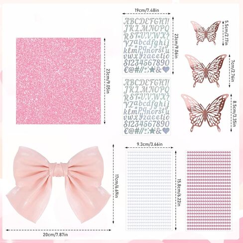 Graduation Cap Decorations Kit - 20 Pcs DIY Grad Cap Decorations Set, 3D Butterfly Rhinestones Pearl Letter Number Stickers Bow Ribbon for Hat Topper Crafts, 2026 Graduation Party Supplies in Saudi Arabia