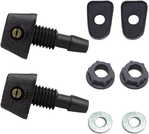 Pack-2 Car Front Windshield Washer, Automotive Wiper Nozzles, Sprayer Head Replacement Parts, Single Hole Adjustable Fan-shaped Kit, Universal for Most Cars, Trucks Black, Strong and Durable in Saudi Arabia