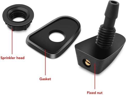 Pack-2 Car Front Windshield Washer, Automotive Wiper Nozzles, Sprayer Head Replacement Parts, Single Hole Adjustable Fan-shaped Kit, Universal for Most Cars, Trucks Black, Strong and Durable in Saudi Arabia