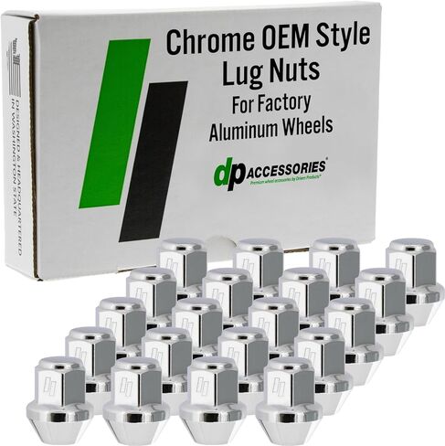 DPAccessories Lug Nuts Compatible with 2011-2026 Dodge Durango | Black OEM Style | for Factory Aluminum Wheels Only | Set of 20 Wheel Nuts | DDODUR03F-BK/1 in Kuwait