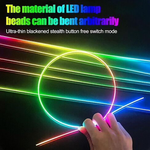 HMYC Car Interior Ambient Lights,18 in 1 128 Colorful LED Acrylic Fiber Optic Strip,Universal Multiple Modes Decoration Atmosphere with Music Sync Rhythm,APP Control,RGB Neon Lighting for All Cars in Saudi Arabia