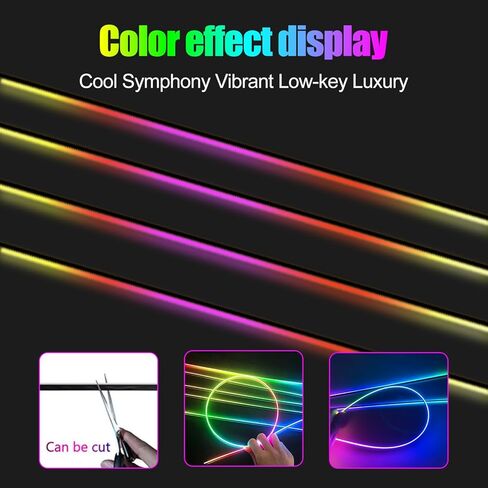 HMYC Car Interior Ambient Lights,18 in 1 128 Colorful LED Acrylic Fiber Optic Strip,Universal Multiple Modes Decoration Atmosphere with Music Sync Rhythm,APP Control,RGB Neon Lighting for All Cars in Saudi Arabia