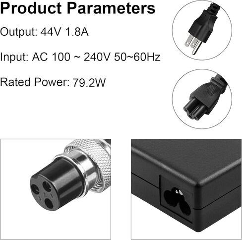 44Volt 1.8 Amp Charger for 36V Boreem Jia, Minimoto, Rad2Go, TaoTao, X-Treme etc. Electric Scooter, ATV, Go Kart, with 3-Prong Inline Female Connector in Kuwait