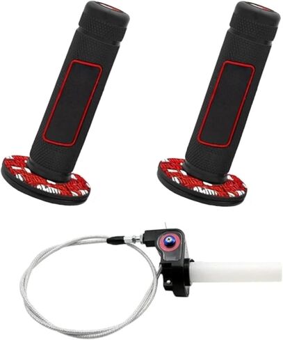 7/8" 22mm Twists Throttle Handle Grip Cable Mini Bike 7/8 Handlebar Grips for Dirt Pit Bike ATVs Powersports Motorcycles 50 90 110 125 150 200 250cc CRF TTR KLX 4-Stroke Throttle Assembly Red in Saudi Arabia