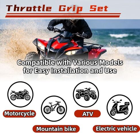 7/8" 22mm Twists Throttle Handle Grip Cable Mini Bike 7/8 Handlebar Grips for Dirt Pit Bike ATVs Powersports Motorcycles 50 90 110 125 150 200 250cc CRF TTR KLX 4-Stroke Throttle Assembly Red in Saudi Arabia
