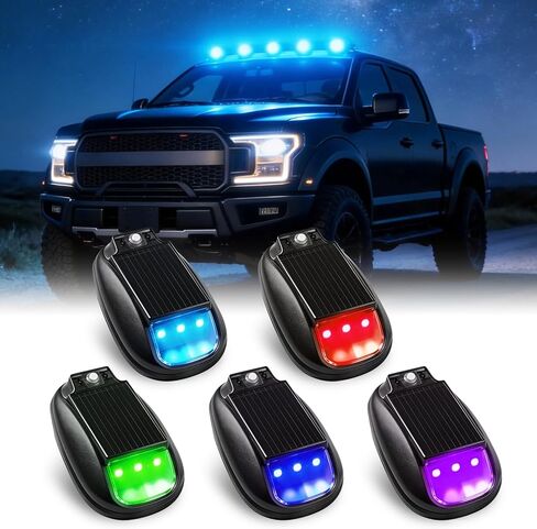 Wireless Solar Cab Lights for Trucks Waterproof Solar Powered Cab Roof Lights with Vibration Sensor | Solar Powered Clearance Marker Light for Semi Truck SUV Pickup in Saudi Arabia