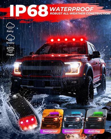 Wireless Solar Cab Lights for Trucks Waterproof Solar Powered Cab Roof Lights with Vibration Sensor | Solar Powered Clearance Marker Light for Semi Truck SUV Pickup in Saudi Arabia