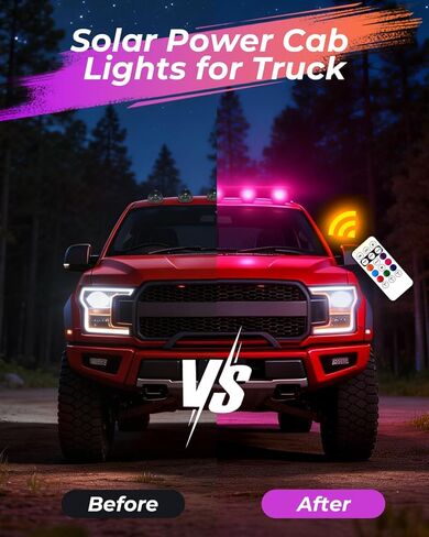 Wireless Solar Cab Lights for Trucks Waterproof Solar Powered Cab Roof Lights with Vibration Sensor | Solar Powered Clearance Marker Light for Semi Truck SUV Pickup in Saudi Arabia