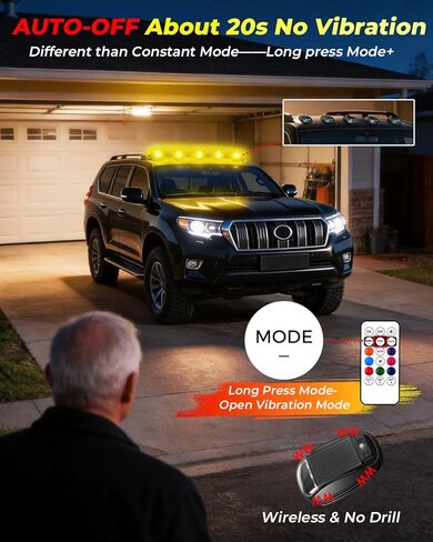 Wireless Solar Cab Lights for Trucks Waterproof Solar Powered Cab Roof Lights with Vibration Sensor | Solar Powered Clearance Marker Light for Semi Truck SUV Pickup in Saudi Arabia