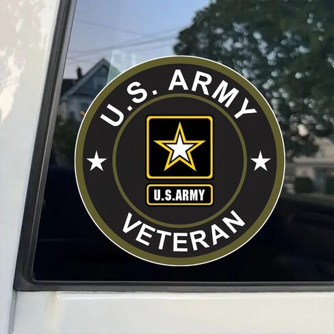 2pcs 4.72"x4.72" U.S. Army Veteran Vinyl Car Decals - Self-Adhesive Window Stickers for Trucks & Outdoor Use, for Car Stickers, Laptops, Motorcycles, Fun Gifts |#CZ428 in Saudi Arabia