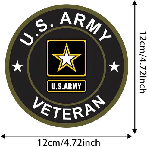 2pcs 4.72"x4.72" U.S. Army Veteran Vinyl Car Decals - Self-Adhesive Window Stickers for Trucks & Outdoor Use, for Car Stickers, Laptops, Motorcycles, Fun Gifts |#CZ428 in Saudi Arabia