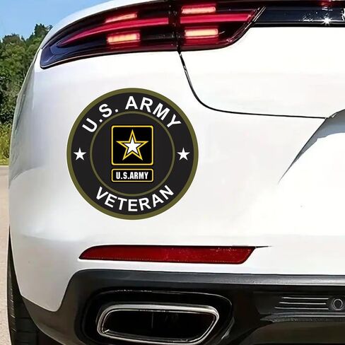 2pcs 4.72"x4.72" U.S. Army Veteran Vinyl Car Decals - Self-Adhesive Window Stickers for Trucks & Outdoor Use, for Car Stickers, Laptops, Motorcycles, Fun Gifts |#CZ428 in Saudi Arabia
