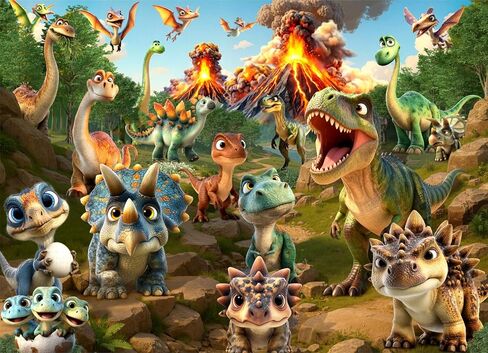 Puzzles for Kids Ages 6-8 8-10 Year Old, 200 Pieces Jigsaw Puzzles for Kids-Dinosaur World， Learning Educational Toys for Boys and Girls Ages 10-12 Year Old in Saudi Arabia