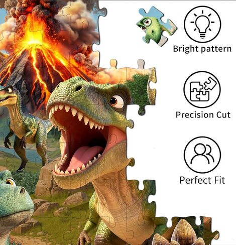 Puzzles for Kids Ages 6-8 8-10 Year Old, 200 Pieces Jigsaw Puzzles for Kids-Dinosaur World， Learning Educational Toys for Boys and Girls Ages 10-12 Year Old in Saudi Arabia
