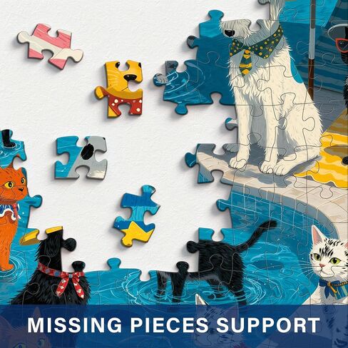 1000 Pieces Puzzle for Adults, Challenging Funny Paws Poolside Party Jigsaw Puzzles, Premium Matte Finish, 27.56 x 19.68 Inches, Perfect for Game Nights in Saudi Arabia
