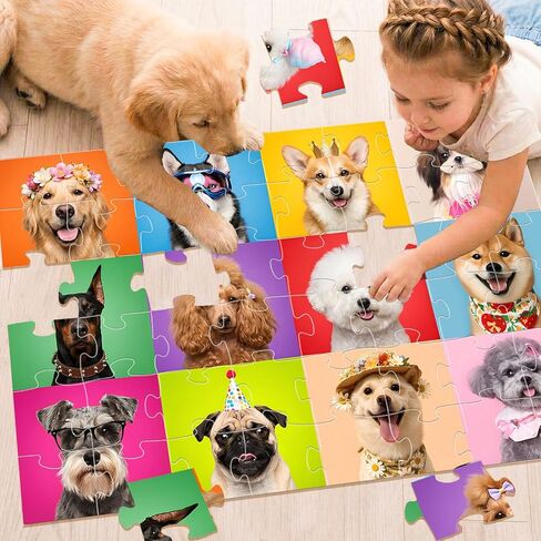 Jumbo Floor Puzzles for Kids Ages 3-5, 48 Piece Large Funny Dog Jigsaw Puzzles, Learning Educational Toys for Toddlers Ages 4-6 Preschool Educational Toys Gifts for Boys and Girls in Saudi Arabia