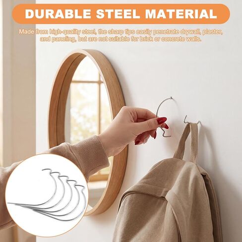 30 PCS Super Hook Picture Hangers, Heavy Duty Drywall Hooks Holds Up to 150 lbs, Tool-Free Stainless Steel Wall Hooks for Hanging Pictures, Art, Mirrors, Clocks, Shelves in Saudi Arabia