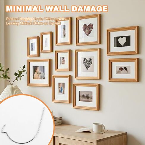 30 PCS Super Hook Picture Hangers, Heavy Duty Drywall Hooks Holds Up to 150 lbs, Tool-Free Stainless Steel Wall Hooks for Hanging Pictures, Art, Mirrors, Clocks, Shelves in Saudi Arabia