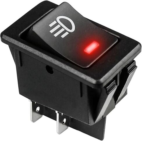 4 قطع مفتاح تبديل ضوء الضباب للسيارة DC 12V 35A، 4 دبابيس مفتاح تشغيل/إيقاف لاستبدال مصابيح الضباب، مفاتيح الروك الأمامية الخلفية لمصباح الضباب مع ضوء LED، ملحقات السيارة (أحمر + أخضر + أزرق + أصفر) in Kuwait